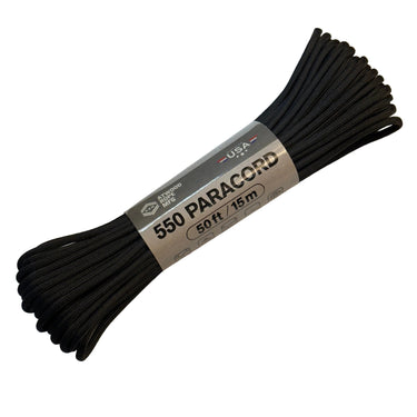550 Paracord (Black) 50 ft (USA Made)