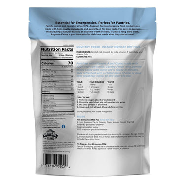 Country Fresh Instant Nonfat Dry Milk Pouch – 16 Servings