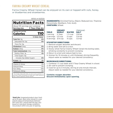 Creamy Wheat Cereal Can – 55 Servings