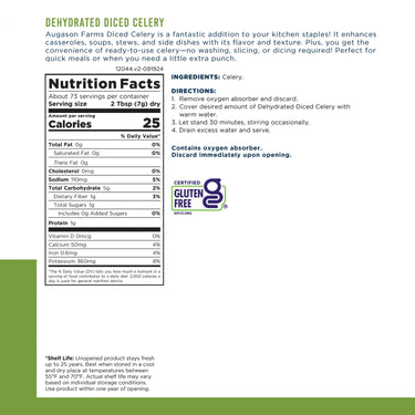 Dehydrated Cross Cut Celery Can – 73 Servings