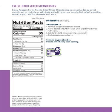 Freeze-Dried Sliced Strawberries Can – 18 Servings