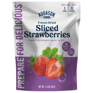 Freeze Dried Sliced Strawberries Pouch, 4 Servings