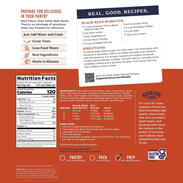 Gluten-Free Black Bean Burger Mix 4-Gallon Pail – 215 Servings