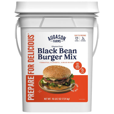 Gluten Free Black Bean Burger Mix 4 Gallon Pail, 215 Servings