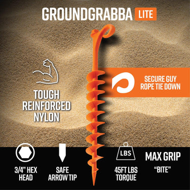 GroundGrabba Lite 12 Pack Camping Kit with Spring Ropes