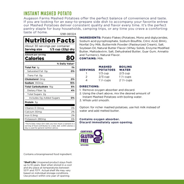 Instant Mashed Potatoes Can – 30 Servings