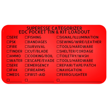 Kit Categorizer Label - 30 themed check-the-box kit identifier