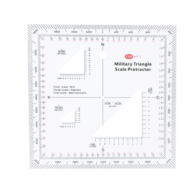 Military Map Protractor (GTA 5-2-12) - Coordinate Scale for Map Reading and Navigation