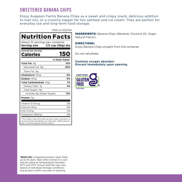 Sweetened Banana Chips Can – 31 Servings