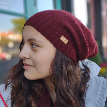 Ultralight Slouchy Beanie – Bison, Merino & Bamboo Fiber Blend