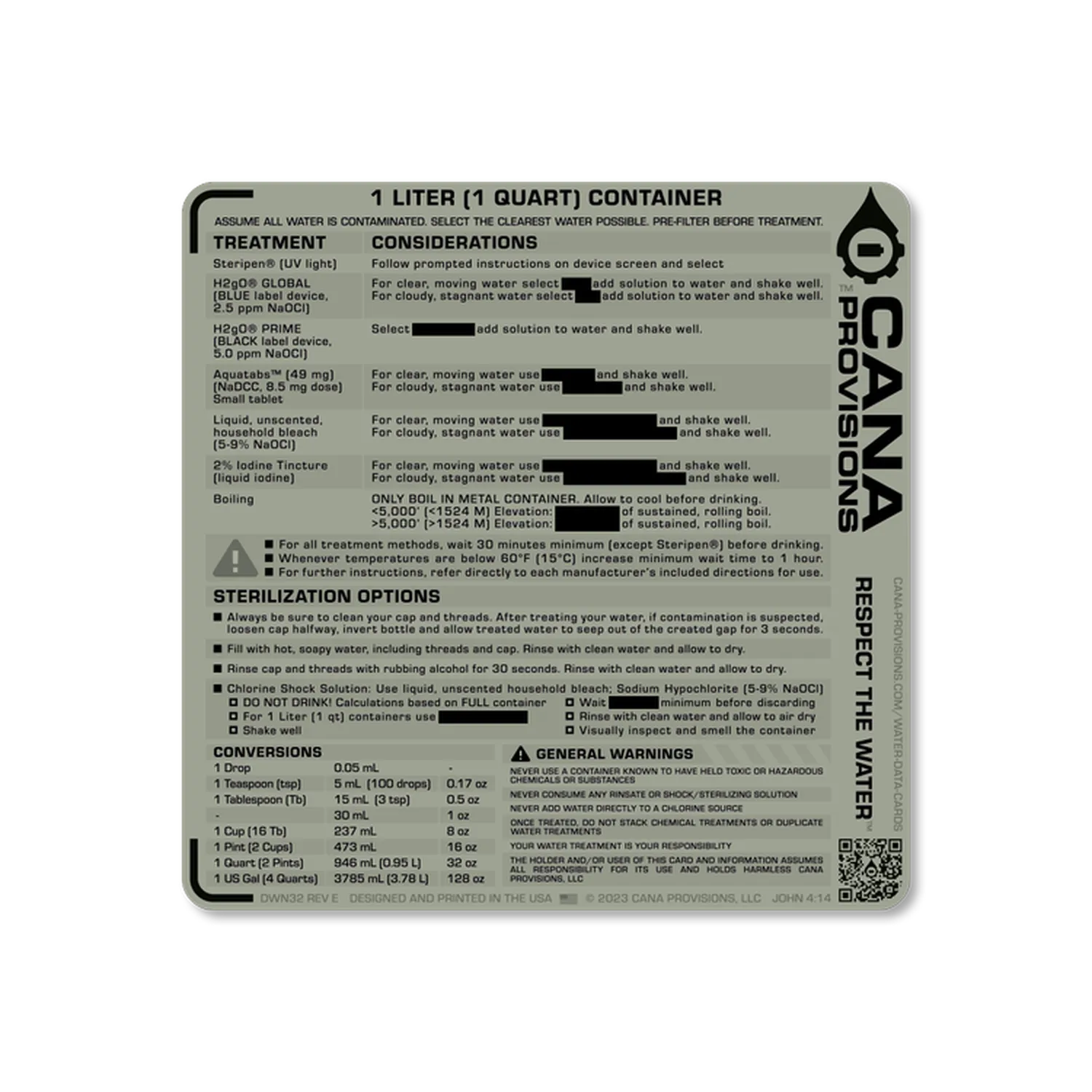 1 Liter / 1 Quart Decal