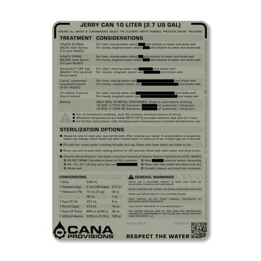 10L Jerry Can (2.7 US GAL) Decal