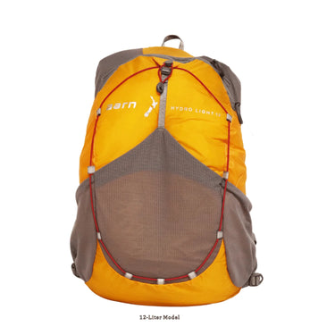 Orange and gray Aarn Hydro Light 12L ultralight hydration backpack for hiking.
