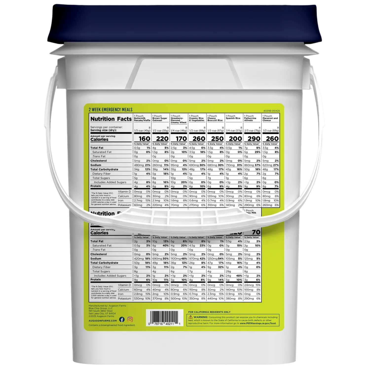 2-Week 1-Person Emergency Food Supply Kit – 119 Servings