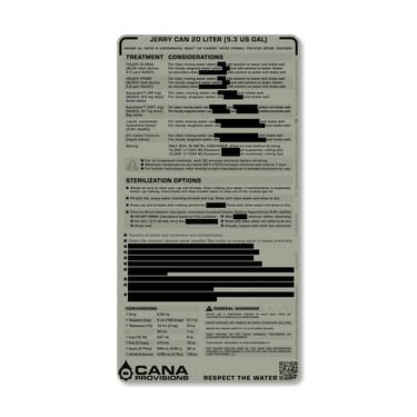 20L Jerry Can (5.3 US GAL) Decal