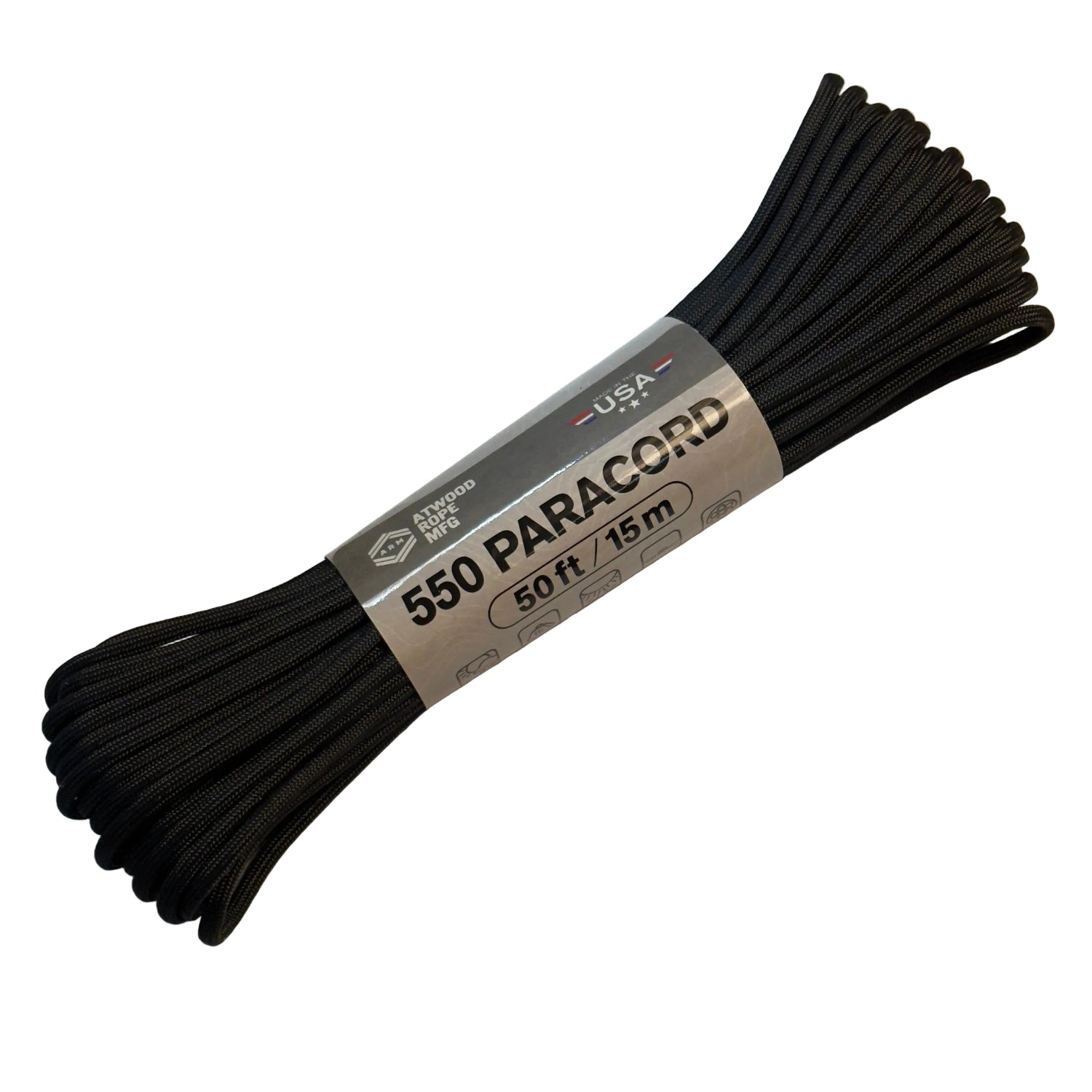 550 Paracord (Black) 50 ft (USA Made)