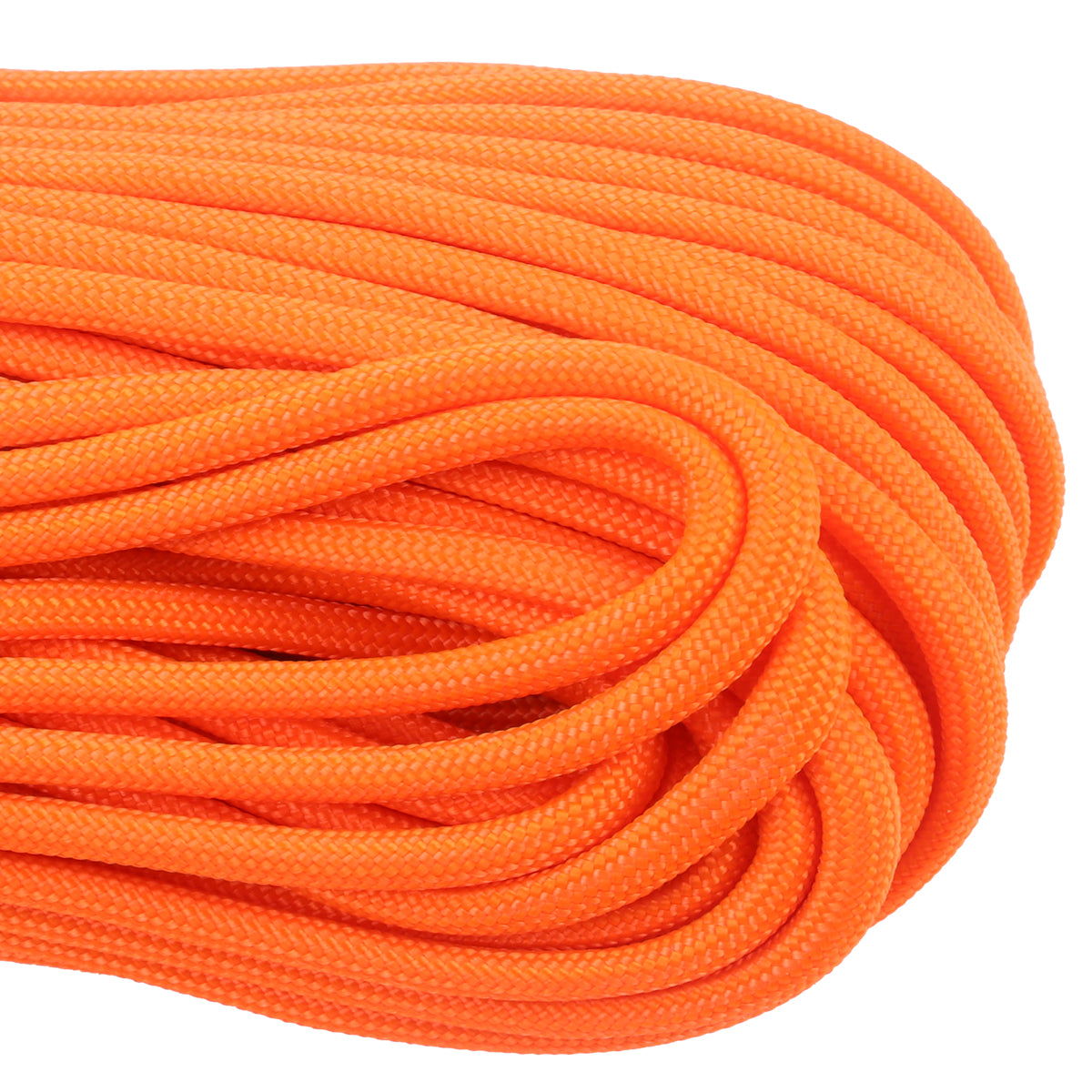 Close-up of neon orange 550 paracord