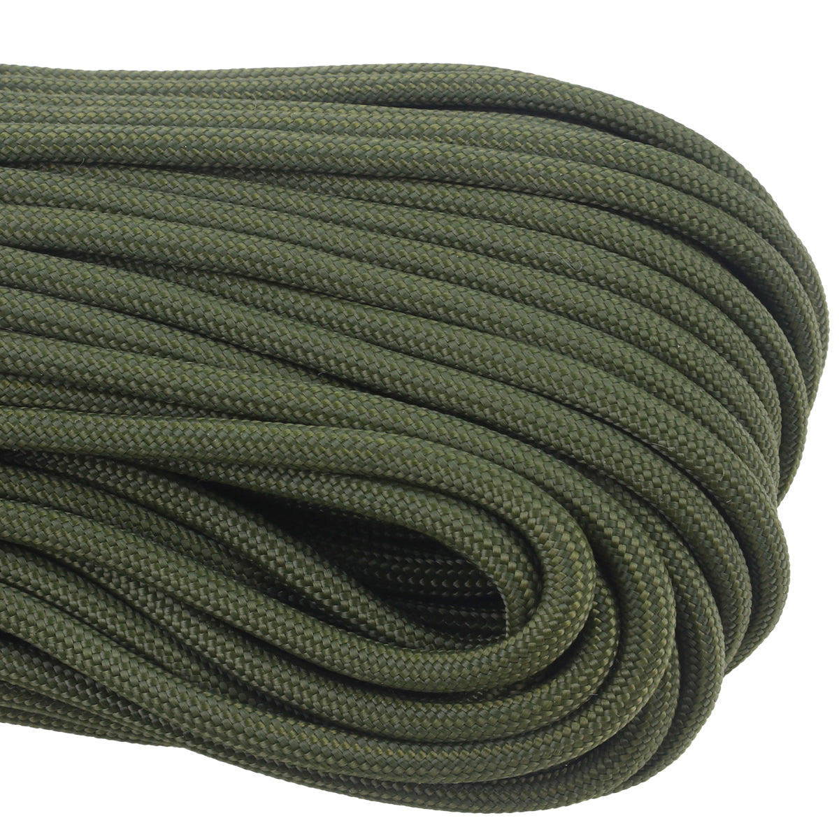 Close-up of OD green 550 paracord