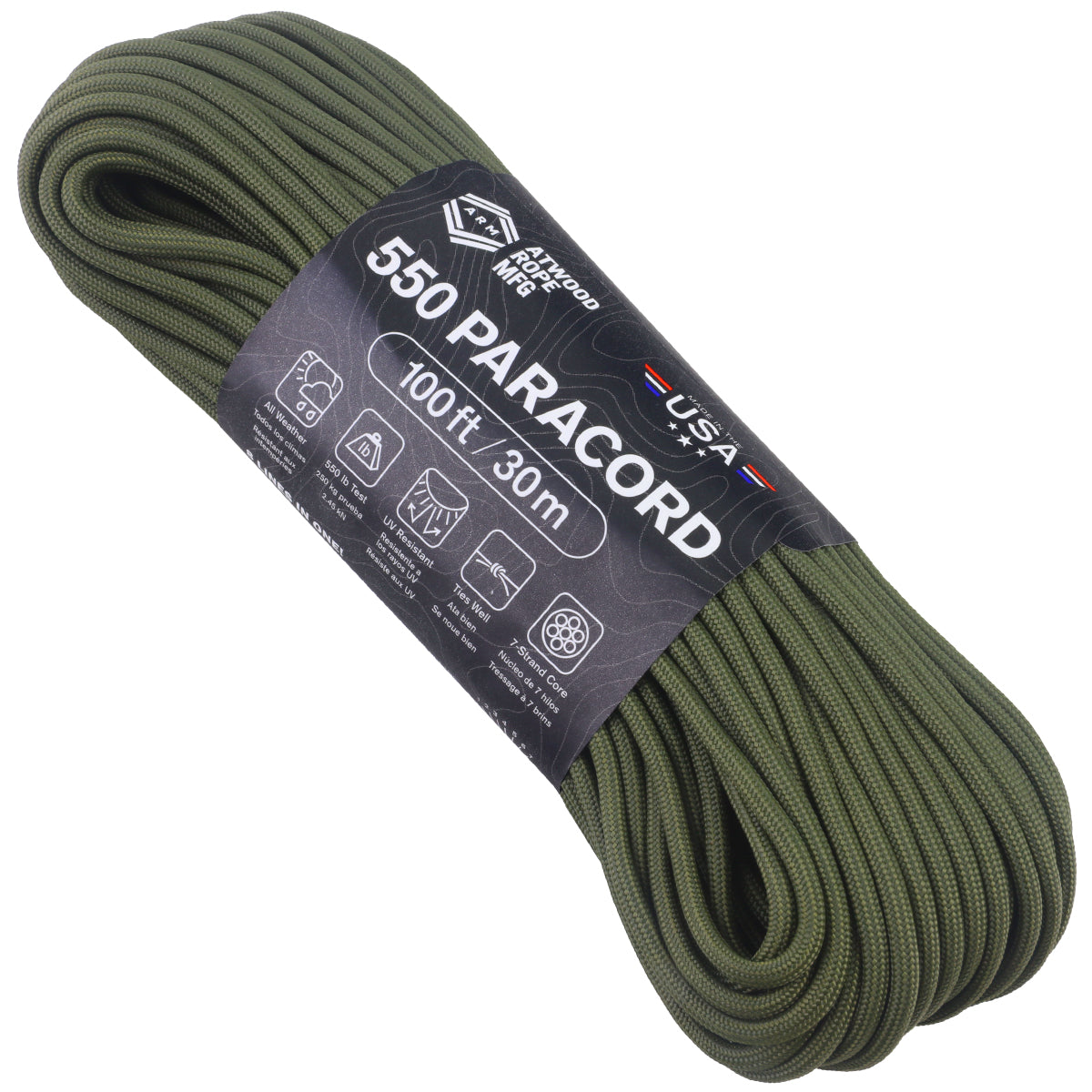 Atwood 550 paracord in OD green
