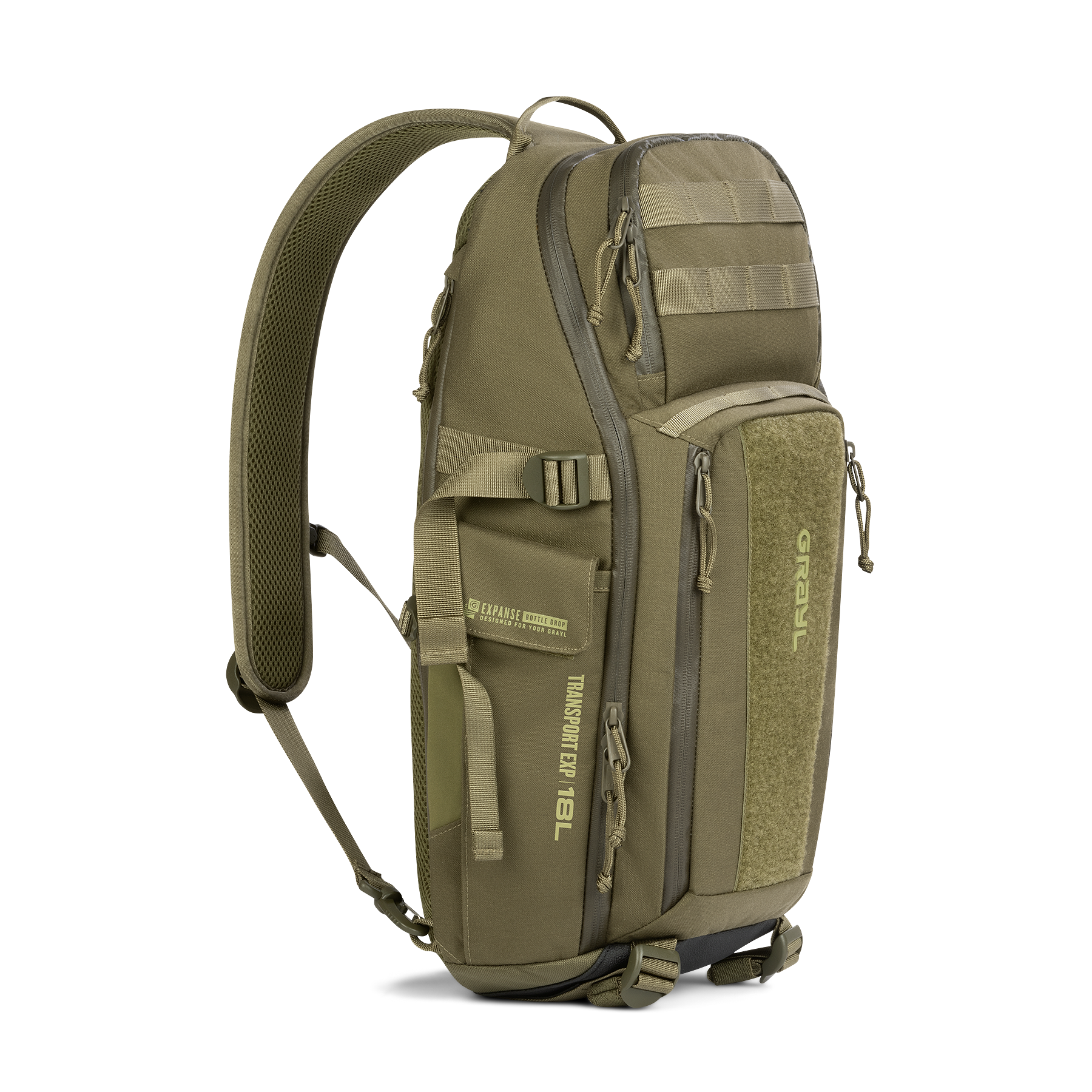 Grayl Transport EXP Sling Daypack 18L in Olive Drab, front view