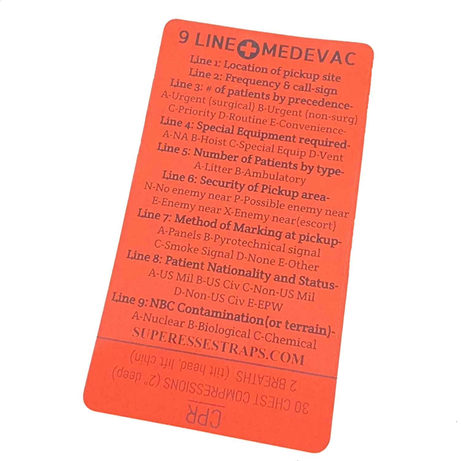 9 Line MedEvac Decal - Medical Evacuation Reference Sticker