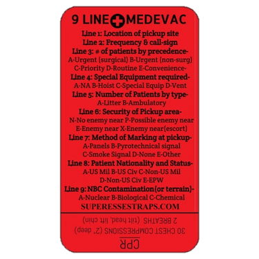 9 Line MedEvac Decal - Medical Evacuation Reference Sticker