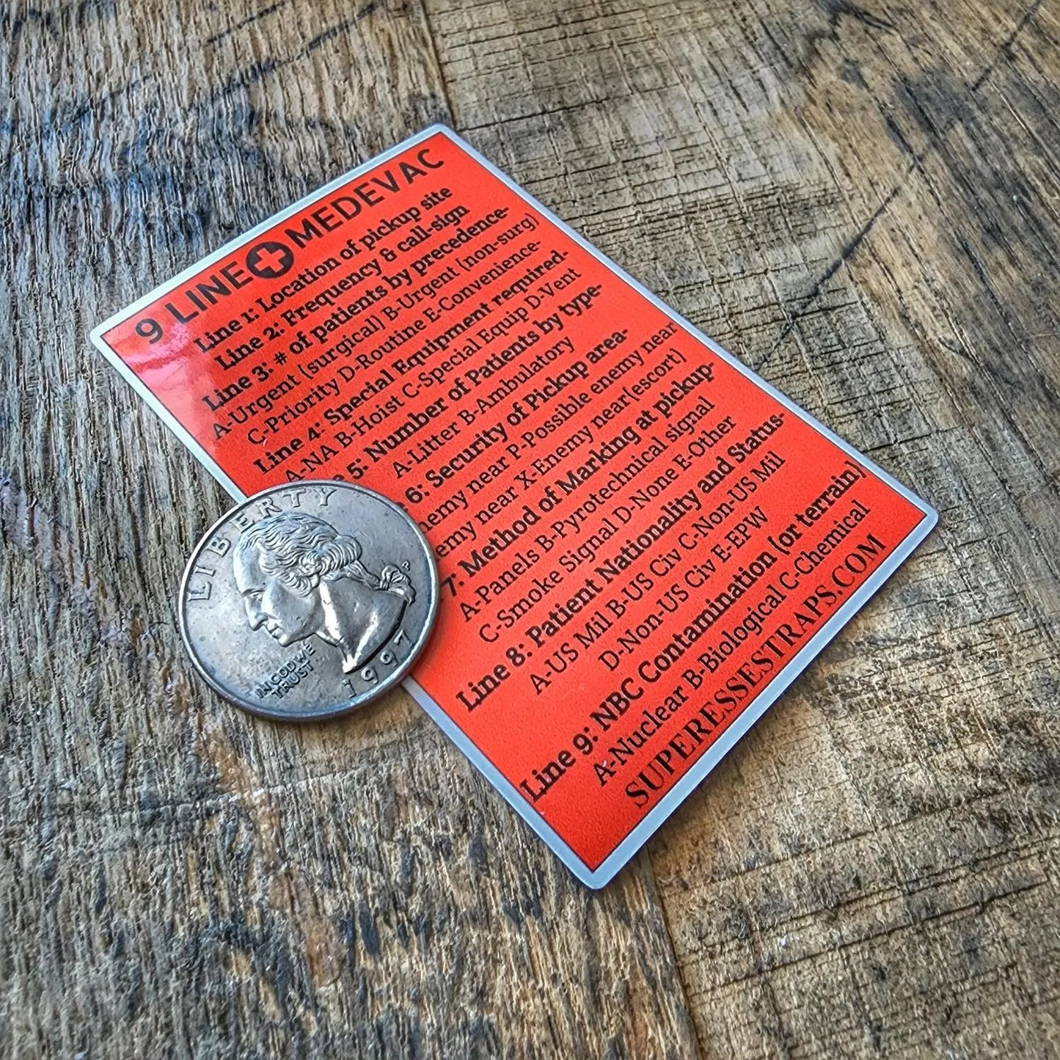 9 Line MedEvac Decal - Medical Evacuation Reference Sticker