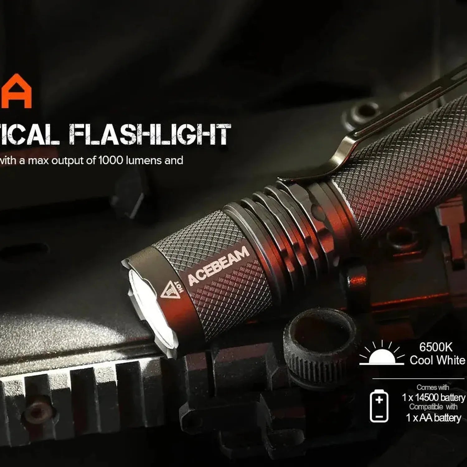 Acebeam TAC AA Tactical Flashlight (Avalanche Grey)