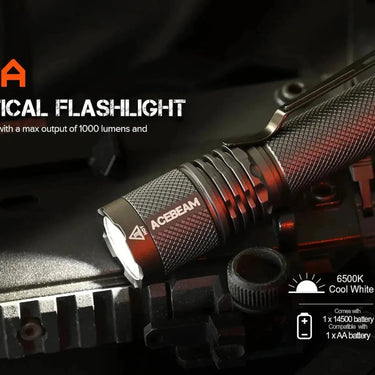 Acebeam TAC AA Tactical Flashlight (Avalanche Grey)