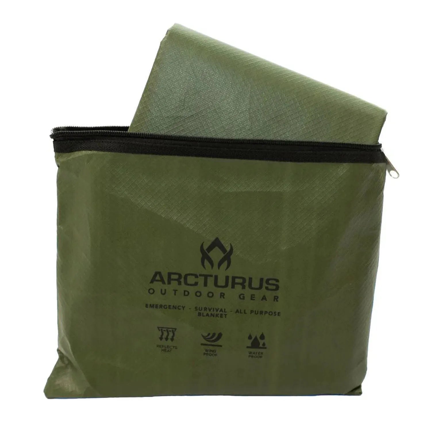 All-Weather Outdoor Survival Blanket – Olive Drab (60" x 82")