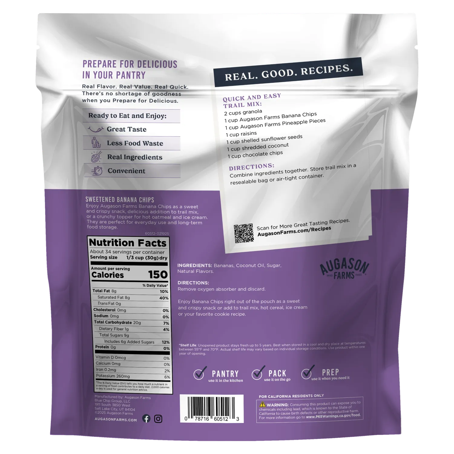 Banana Chips Family Size Pouch – 34 Servings