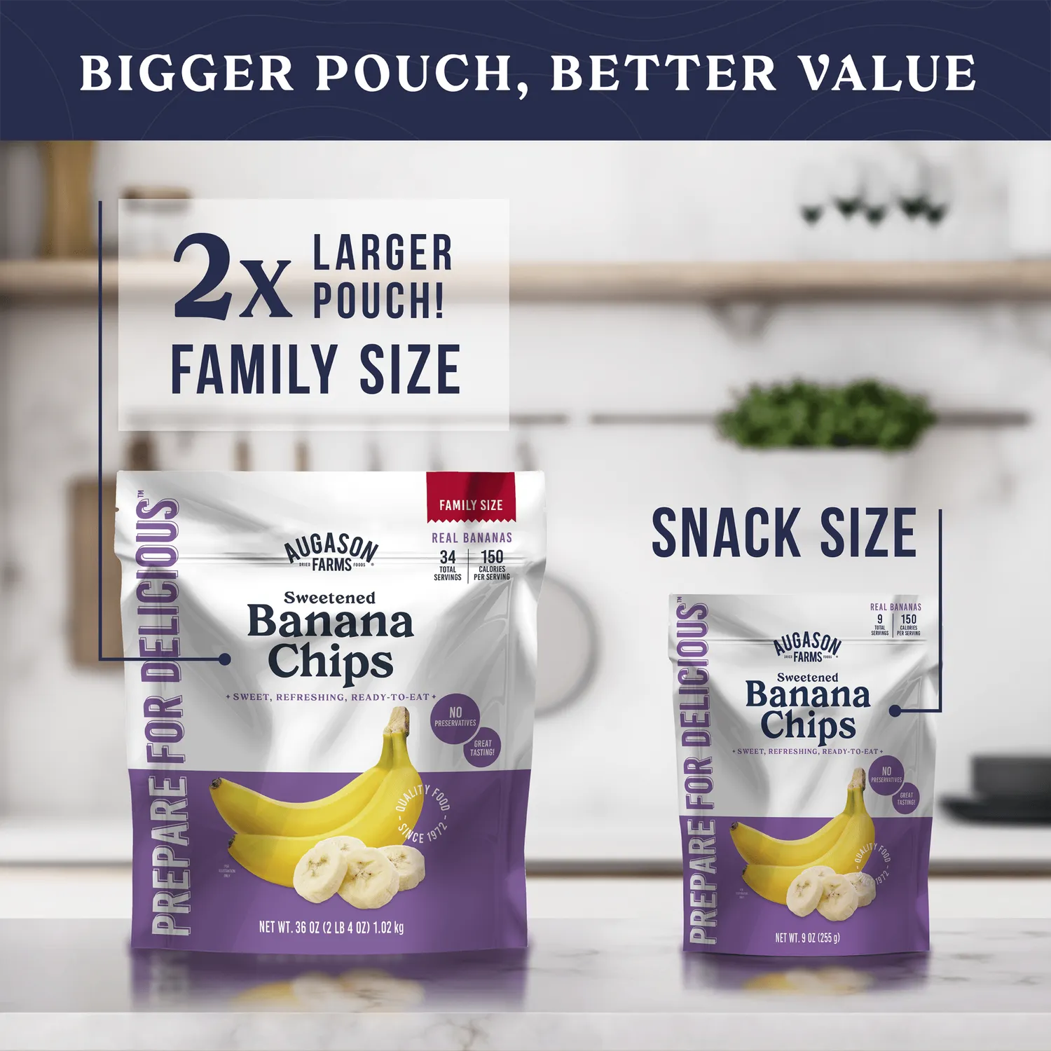 Banana Chips Family Size Pouch – 34 Servings