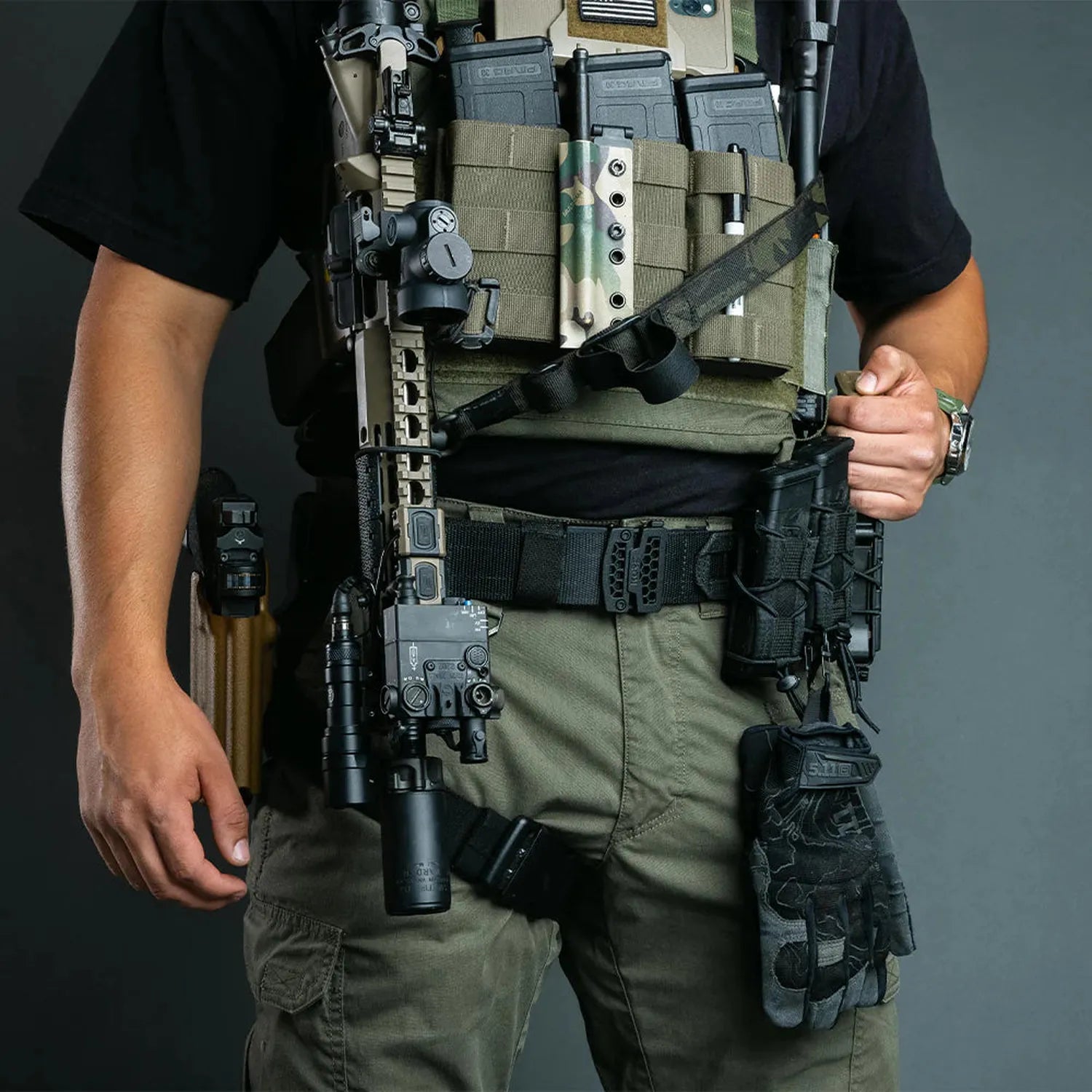 Black MOLLE Battle Belt – Complete Kit