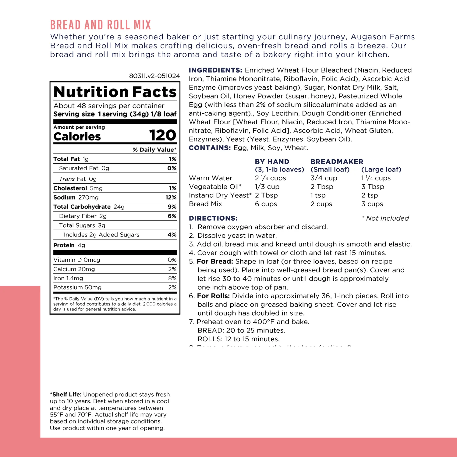 Bread & Roll Mix Can – 48 Servings