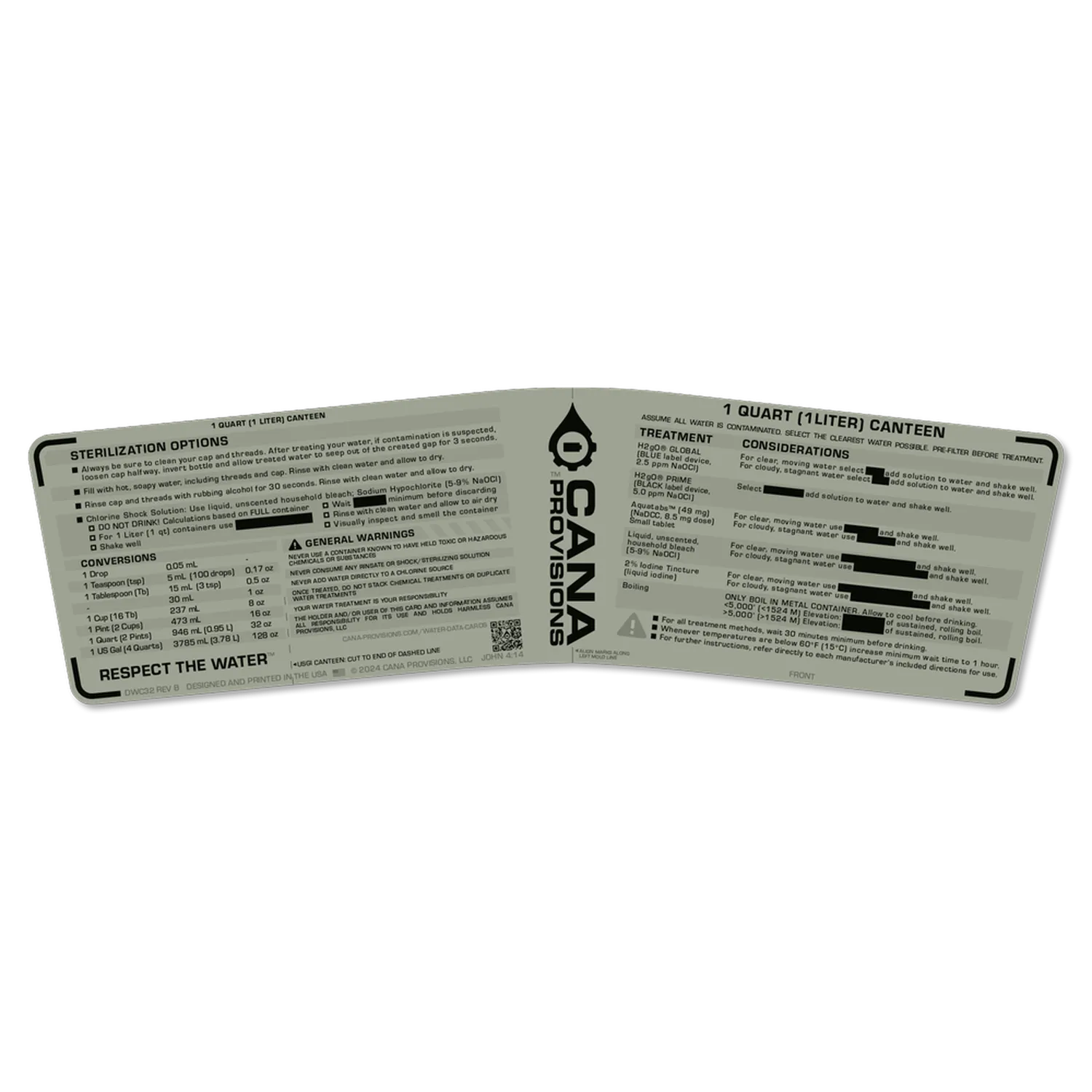 Canteen 1 Liter / 1 Quart Decal