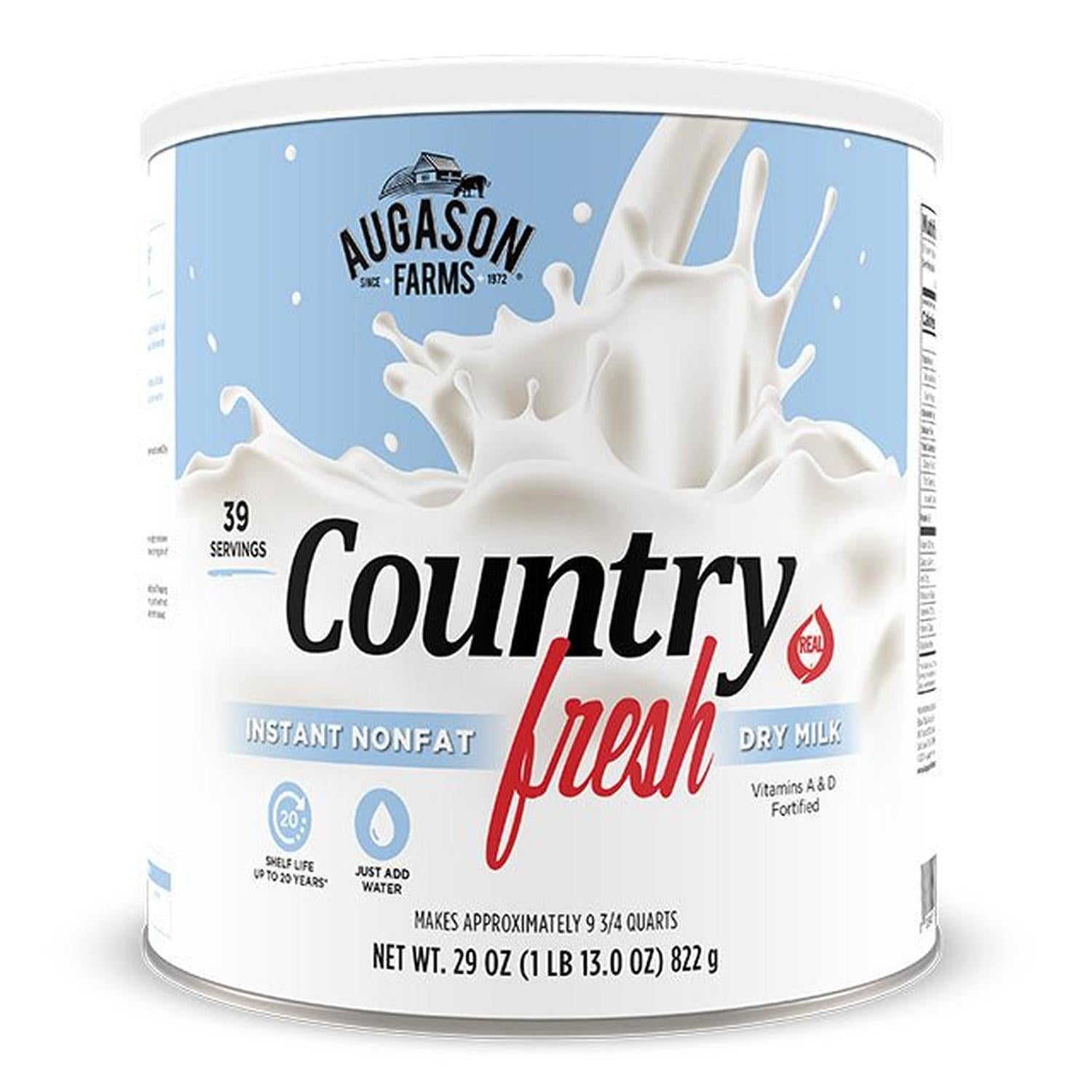 Country Fresh Instant Nonfat Dry Milk Can – 39 Servings