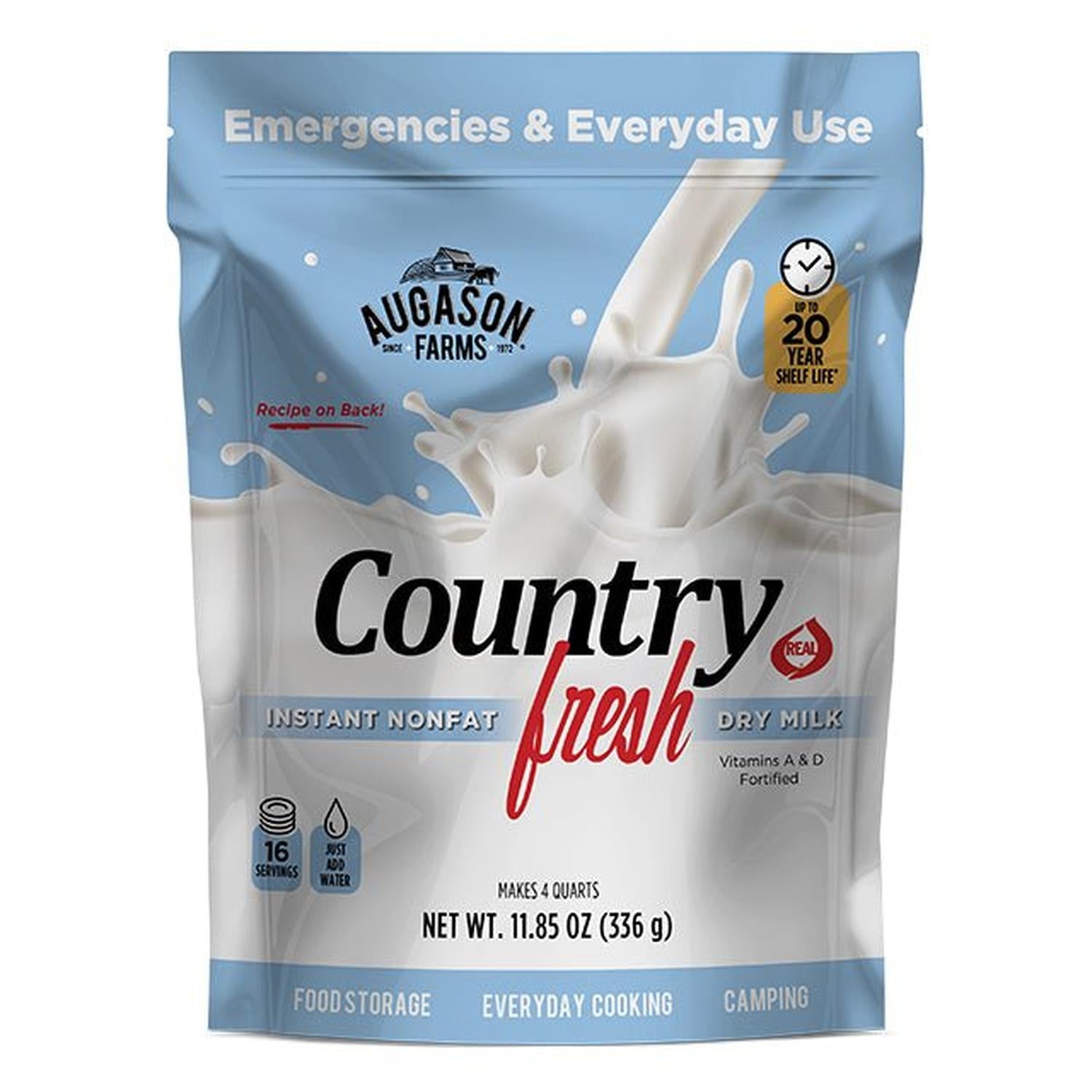 Country Fresh Instant Nonfat Dry Milk Pouch – 16 Servings