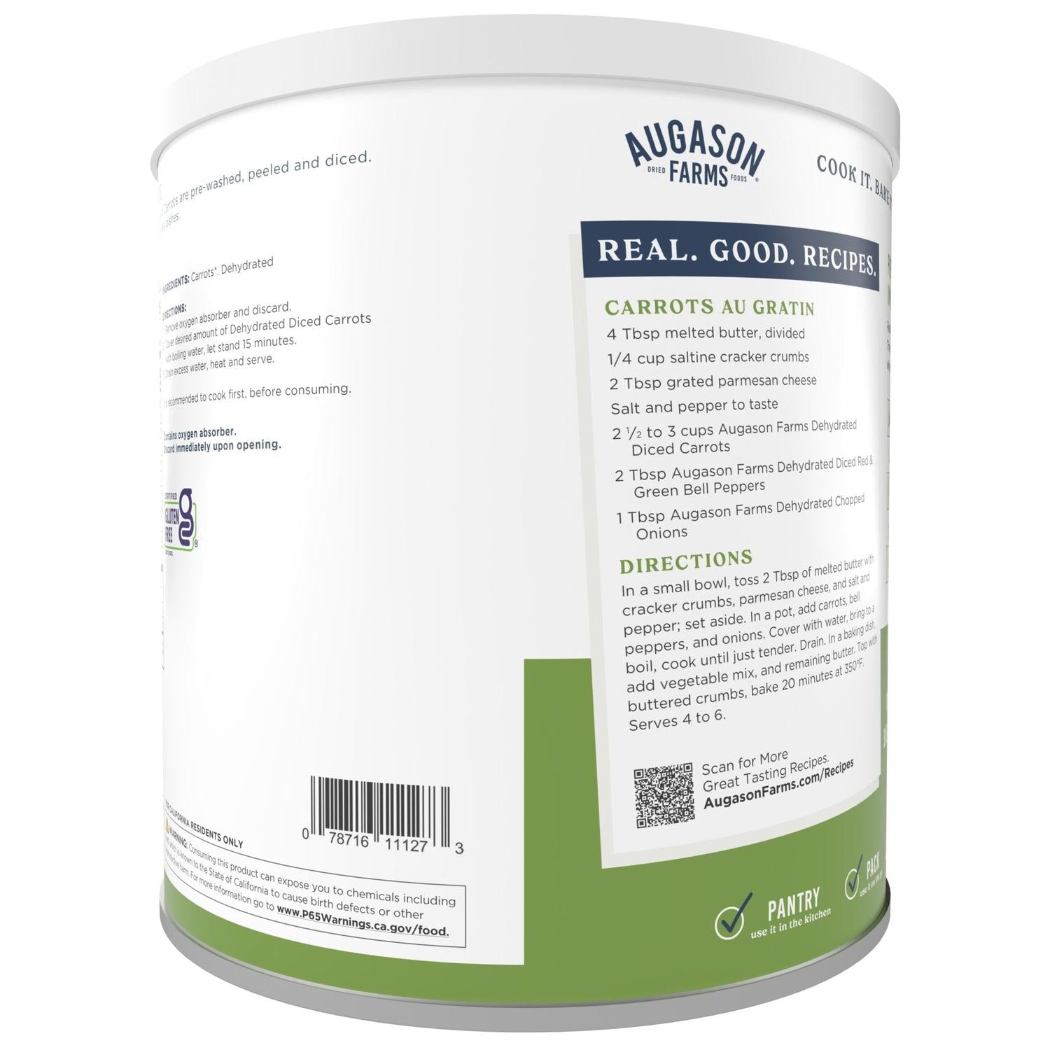 Dehydrated Diced Carrots Can – 216 Servings