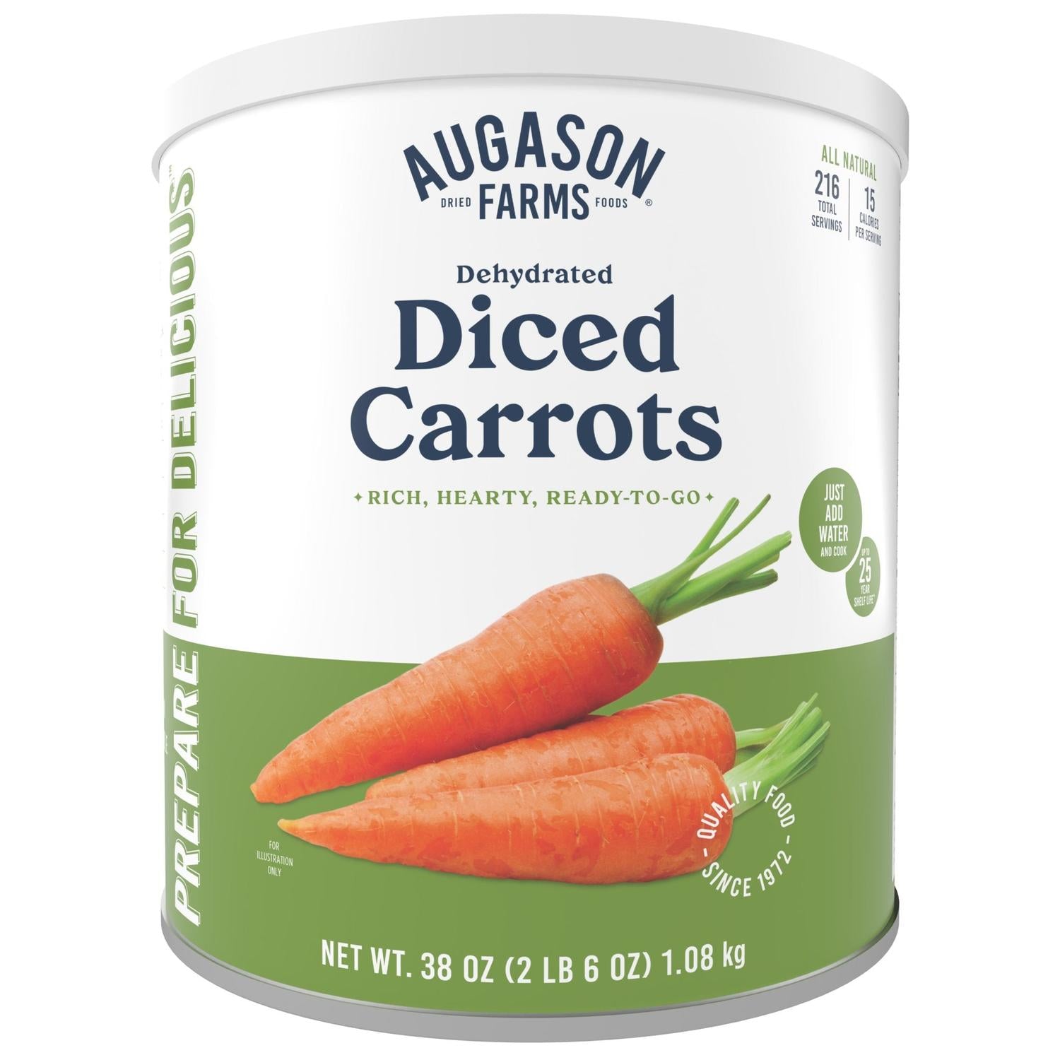 Dehydrated Diced Carrots Can – 216 Servings