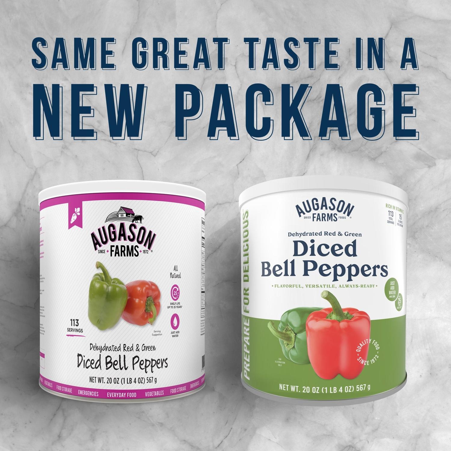 Dehydrated Red & Green Diced Bell Peppers Can – 113 Servings