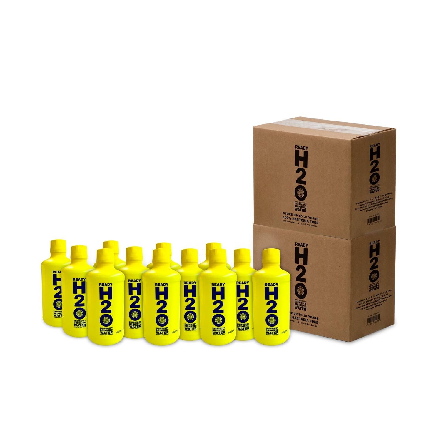 Emergency Drinking Water - Bacteria Free - 20 yr - 1 Liter Bottles - 12 pack - Free Shipping!