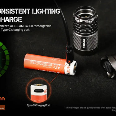 Exclusive Acebeam TAC Flashlight AA / 14500 ( Includes USB-C 14500 Rechargeable Battery ) 🔥 Crazy SALE 🔥