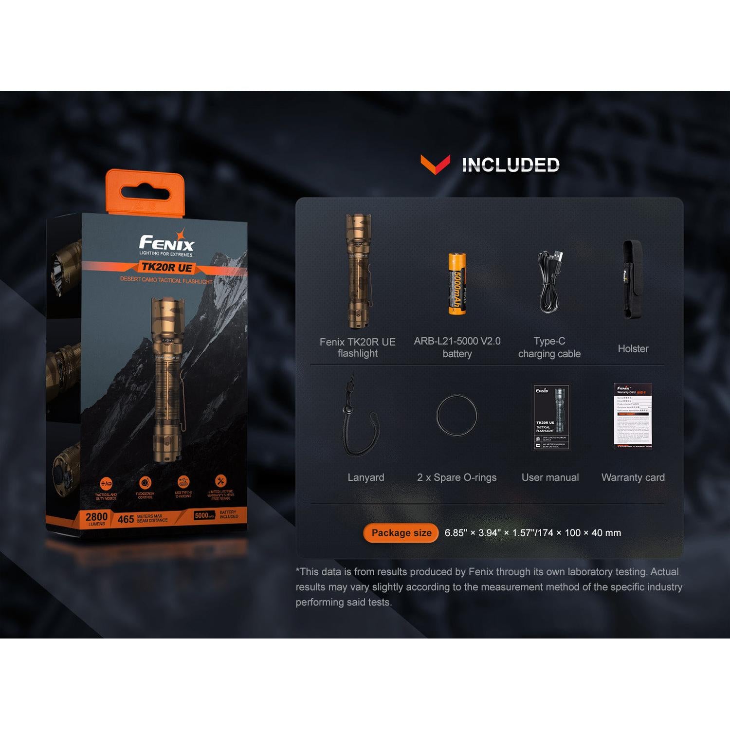 Fenix TK20R UE Tactical LED Flashlight - 2800 Lumens