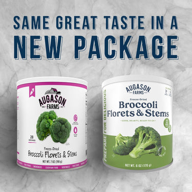 Freeze Dried Broccoli Florets & Stems Can – 34 Servings