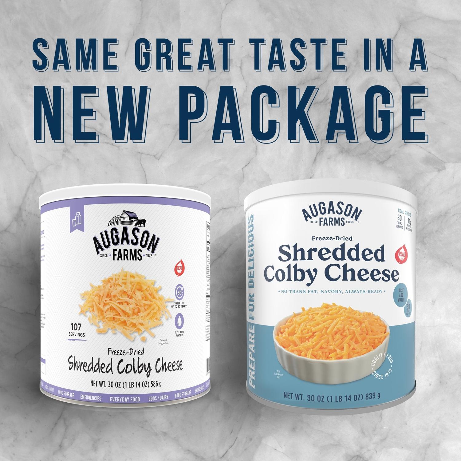 Freeze-Dried Shredded Colby Cheese Can – 30 Servings