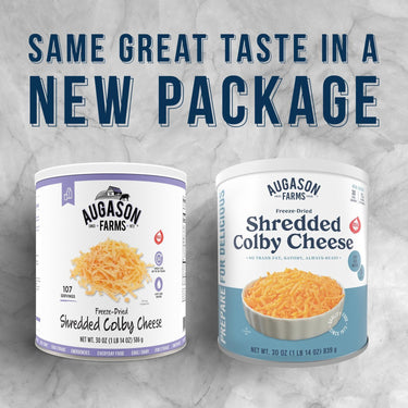 Freeze Dried Shredded Colby Cheese Can, 30 Servings