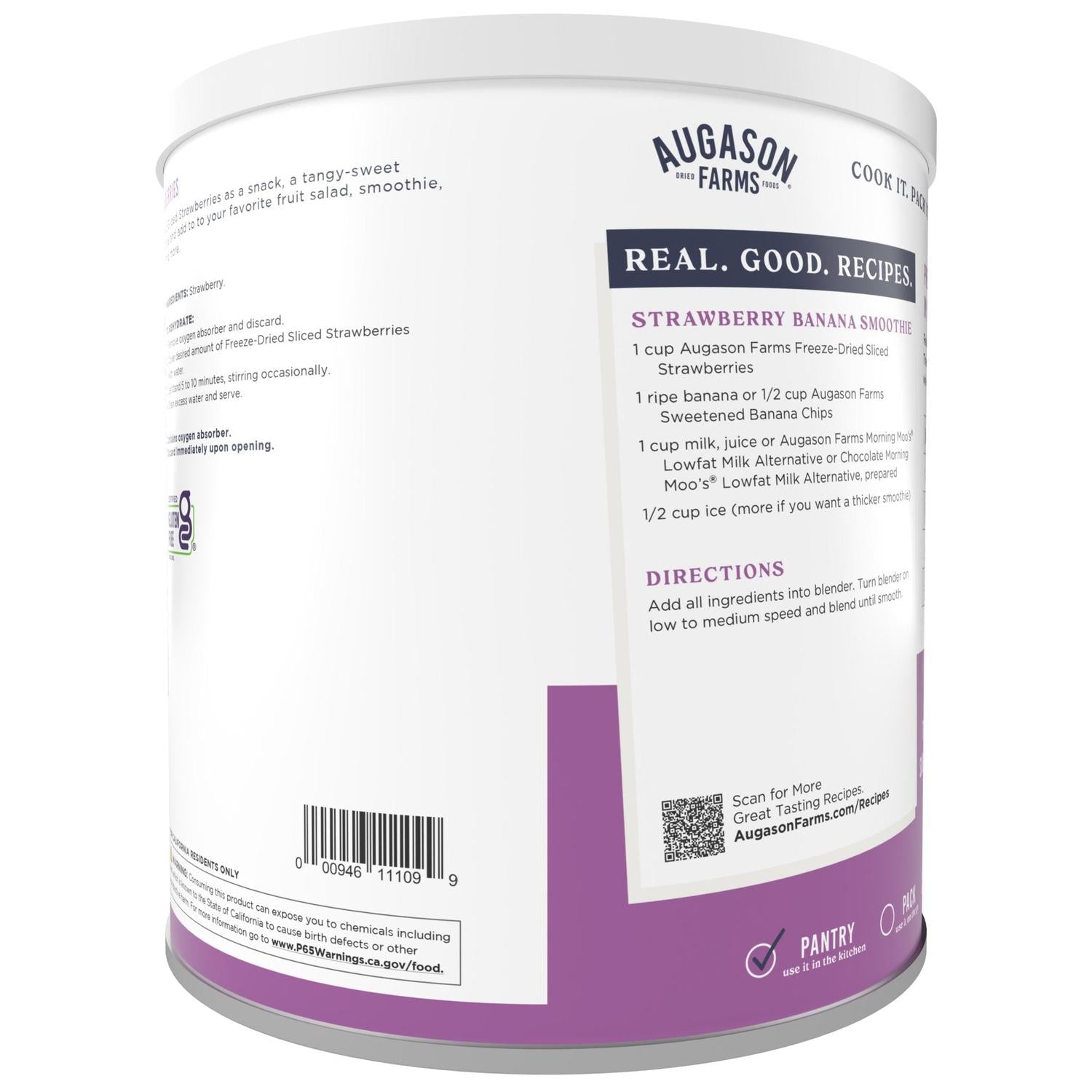 Freeze-Dried Sliced Strawberries Can – 18 Servings