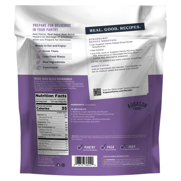 Freeze Dried Sliced Strawberries Family Size Pouch, 20 Servings
