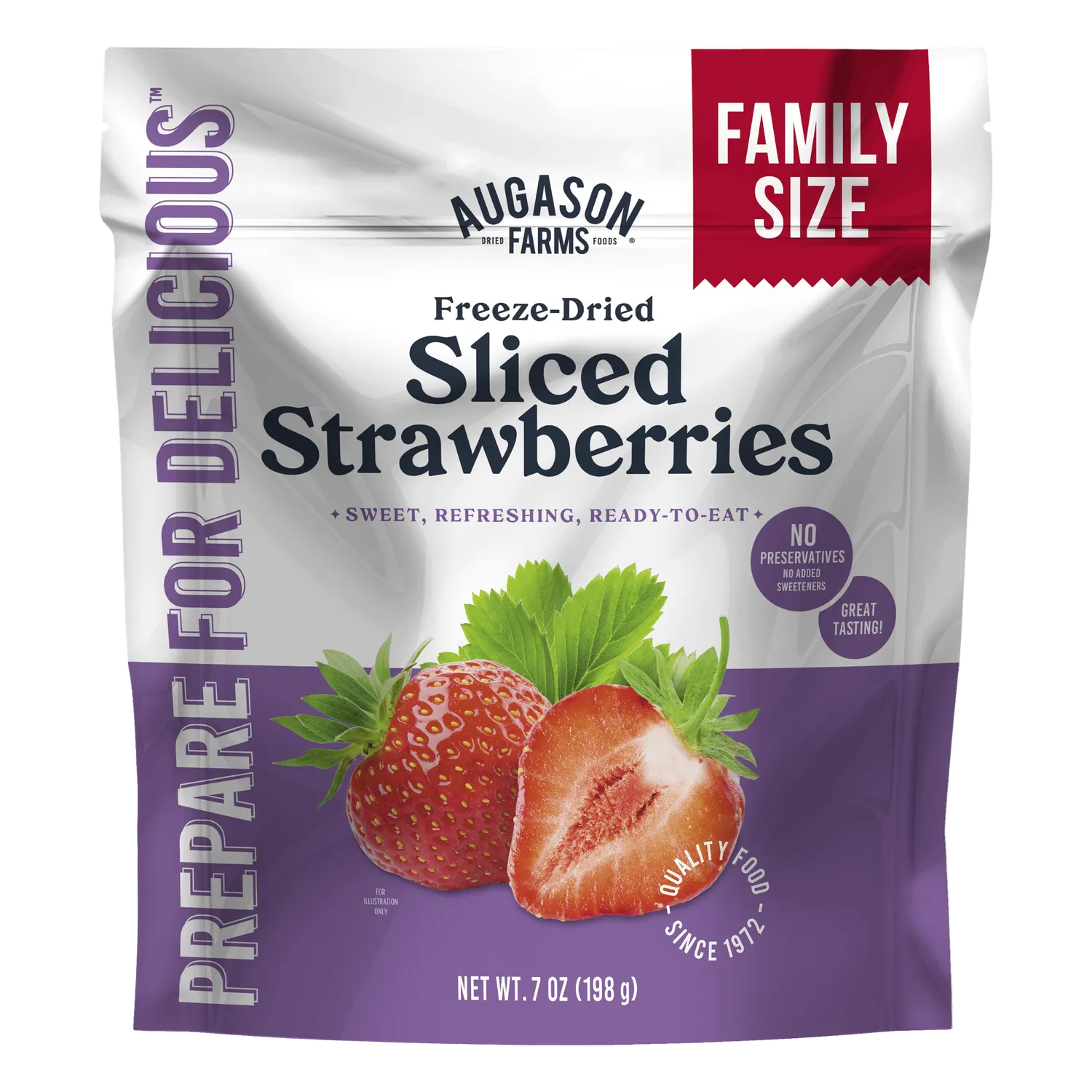 Freeze Dried Sliced Strawberries Family Size Pouch, 20 Servings