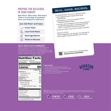 Freeze Dried Sliced Strawberries Pouch, 4 Servings